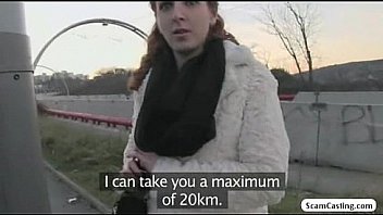 Pretty redhead Zuzana gets tricked by the driver to have sex for cash