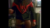 Elijah Nelson jerking off in spiderman costume